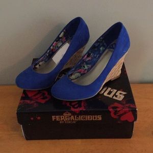 Fergaliciius Bright Royal Blue Shoes w/Wedge Heel